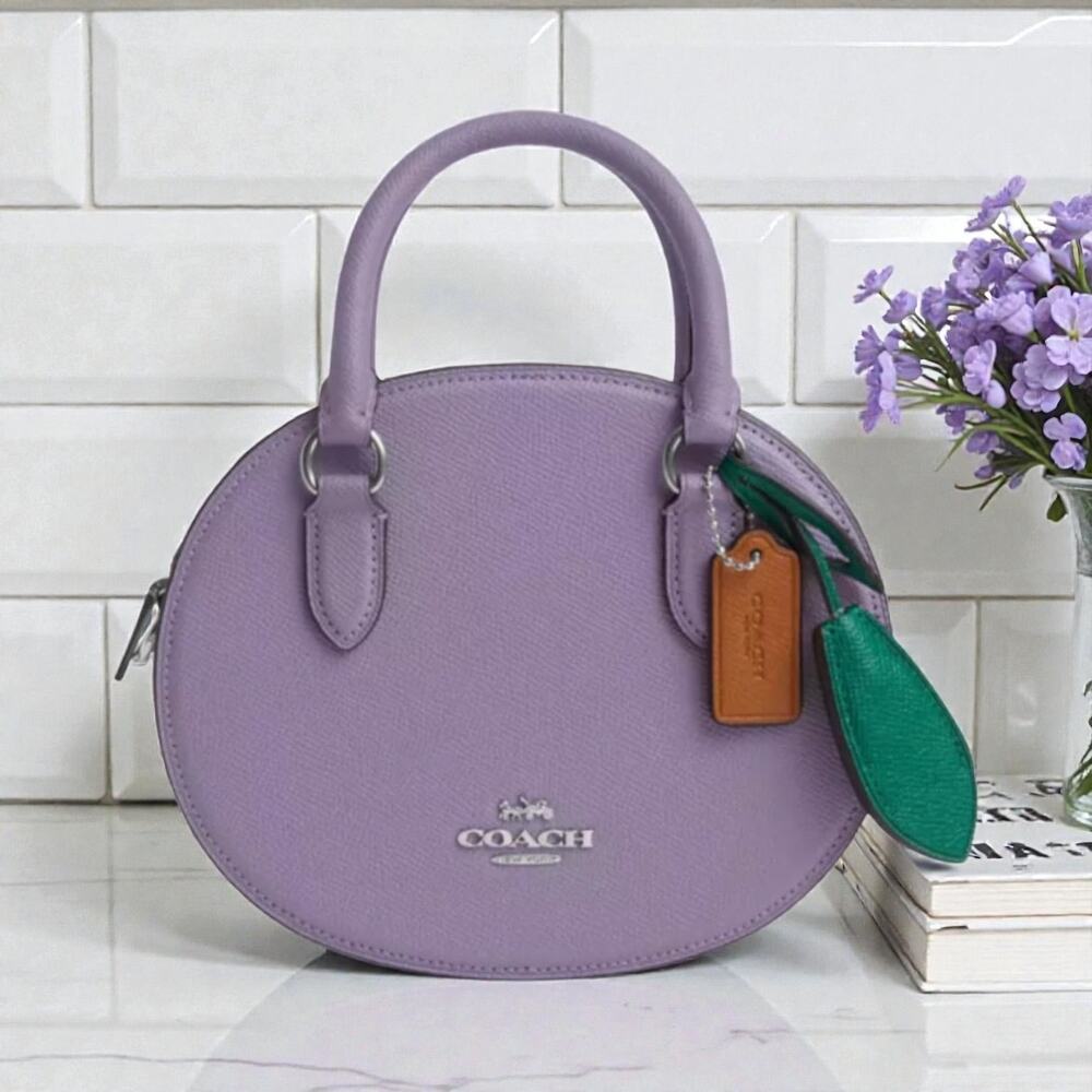Coach Blueberry Crossbody Leather Purse in Light Violet CR253